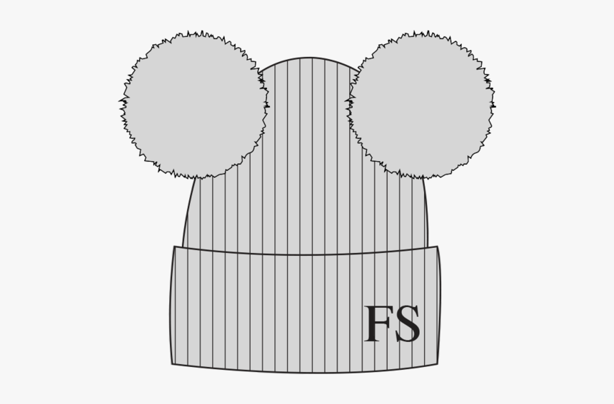 Grey Double Faux Fur Pompom - Fake Fur, HD Png Download