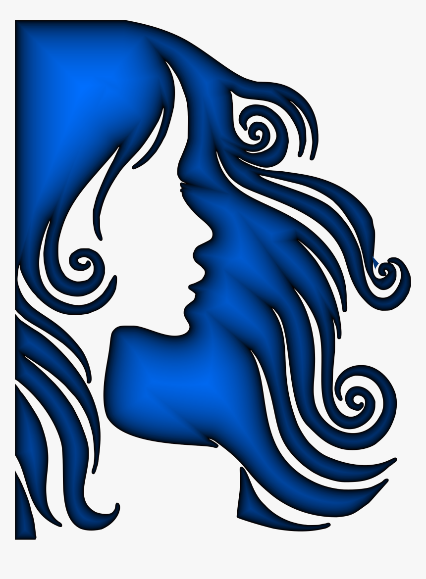 Hair Silhouette Clip Art - Long Hair Silhouette Png, Transparent Png