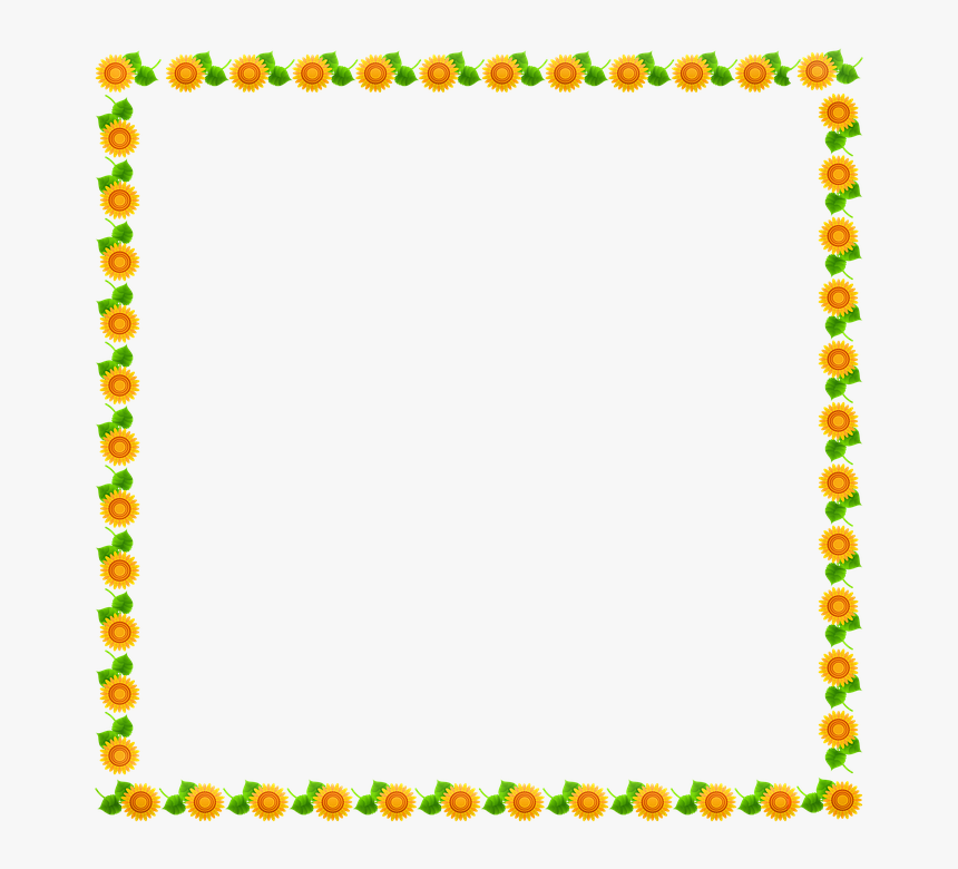Sunflower Frame Sunflower Border Frame Border - Candy Corn Clip Art Border, HD Png Download