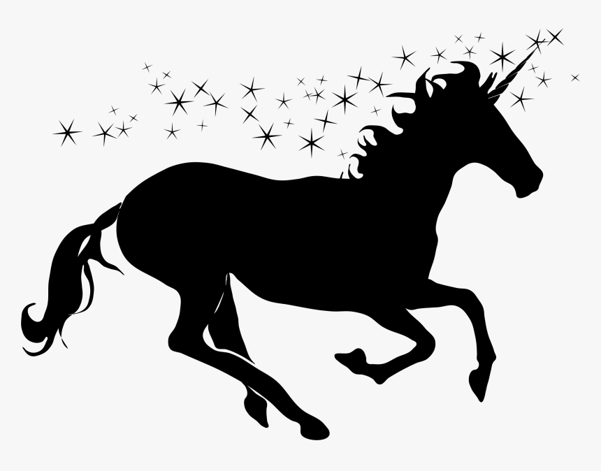 Sparkling Unicorn Silhouette Transparent Png Image - Unicorn Silhouette Png, Png Download