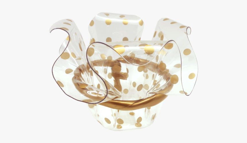 Acrylic Container With Goldpolka Dots - Ceramic, HD Png Download