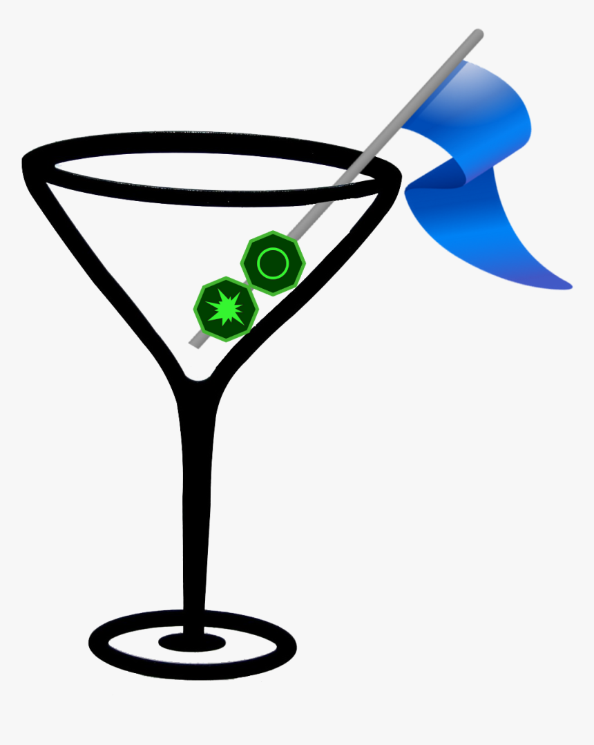 Cocktail Glasses Clipart - Silhouette Transparent Png Martini Glass Png, Png Download