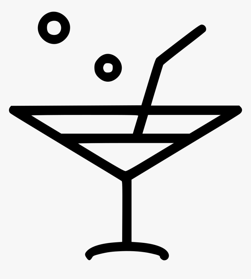 Martini Glass Cocktail Sraw - Alcoholic Drink, HD Png Download
