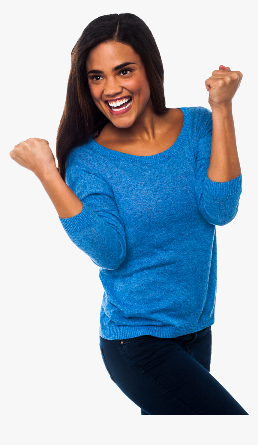 Transparent Happy Woman Png - 勝利 表情, Png Download