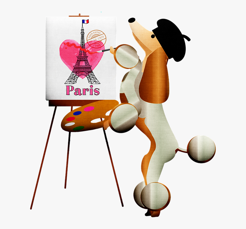 Caniche Francés, Torre Eiffel, Pintor Francés, HD Png Download