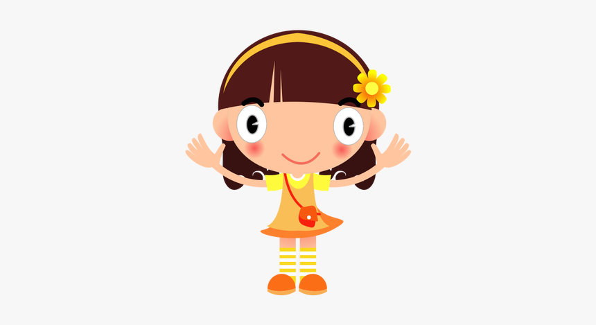 Happy Girl Vector Image - Girl Png Clipart, Transparent Png