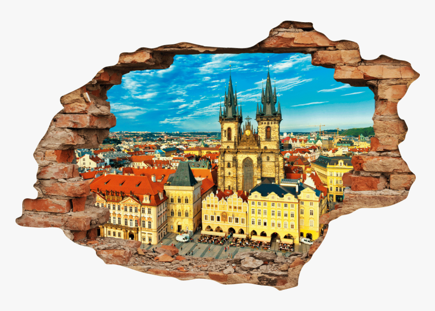 Sticker Trompe L Il Prague Ambiance Sticker Col Ros - Old Town Square, HD Png Download