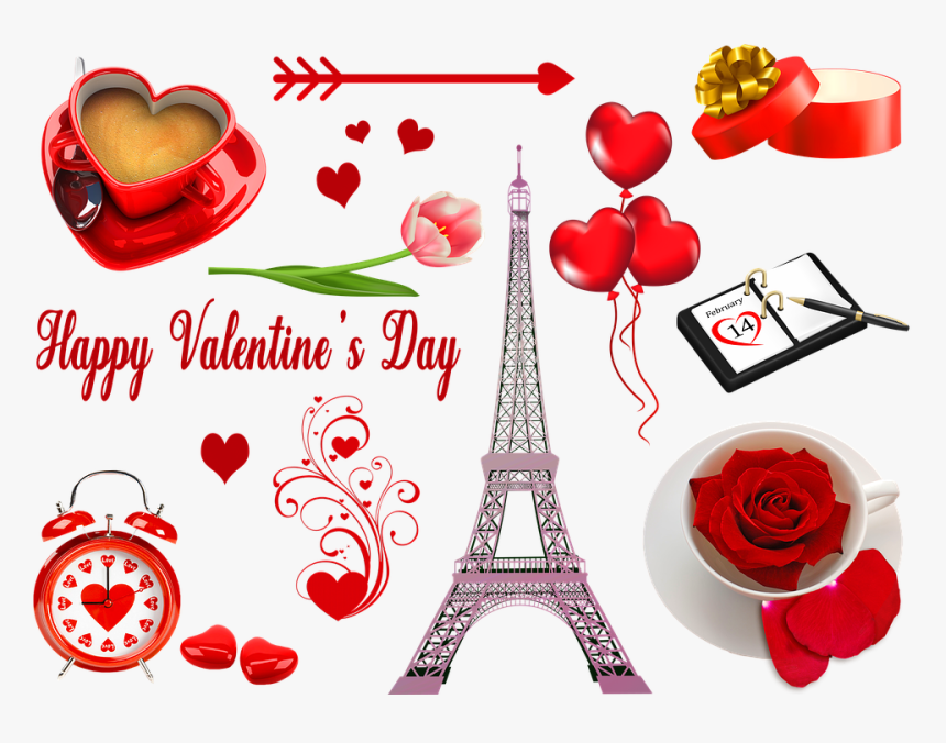 San Valentín Clip Art, Torre Eiffel Francés, HD Png Download