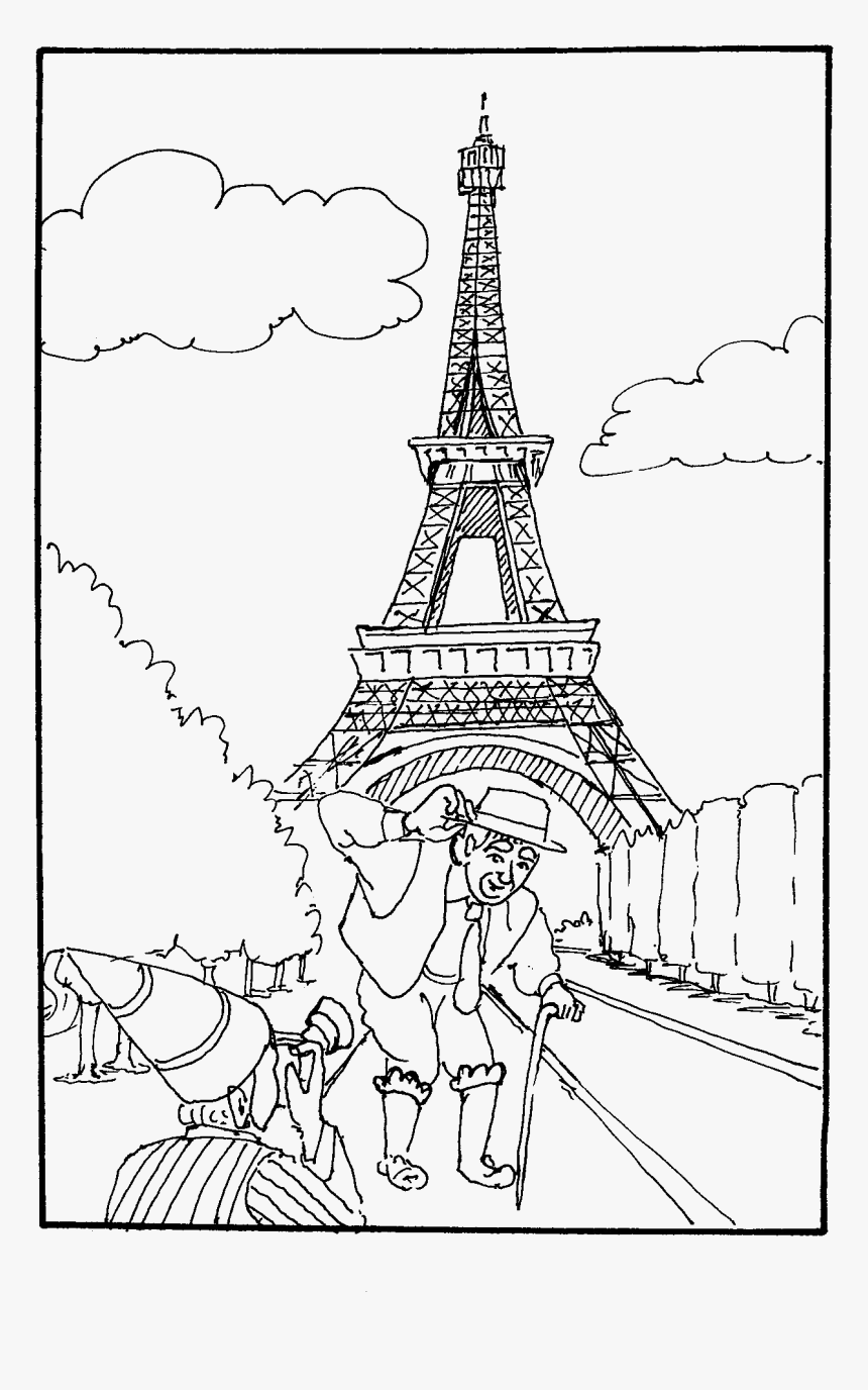 Eiffel Tower Silhouette Png Image Transparent - French Art Coloring Pages, Png Download
