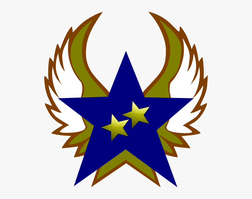 Blue Star With 2 Gold Star And Wings Svg Clip Arts, HD Png Download