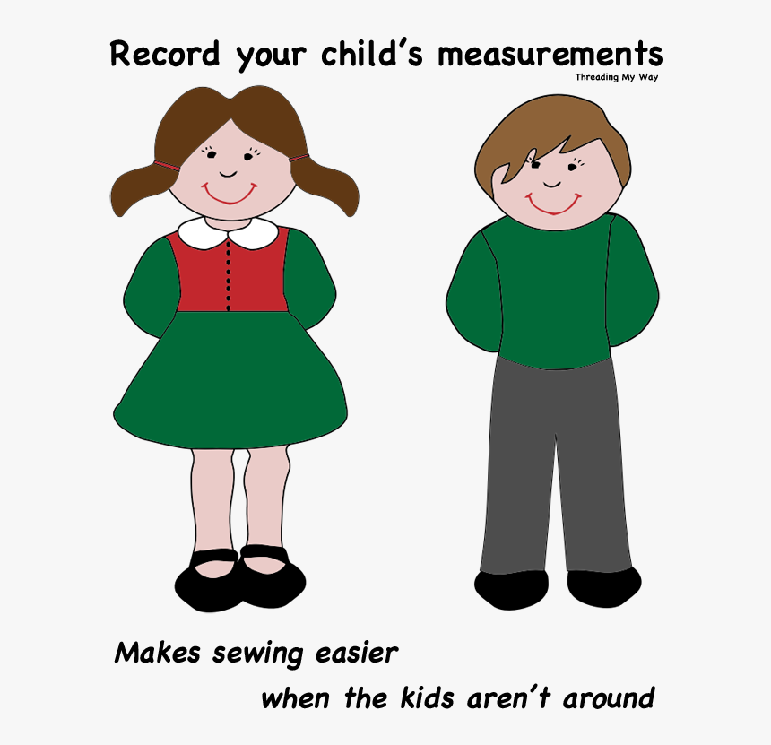 Record Measurements For Your Child On This Handy Template - Boy And Girl Clipart, HD Png Download
