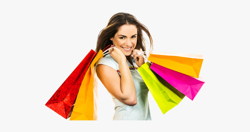 Custom Bags From Quality Packaging Supply - Girl With Shopping Bags Png, Transparent Png