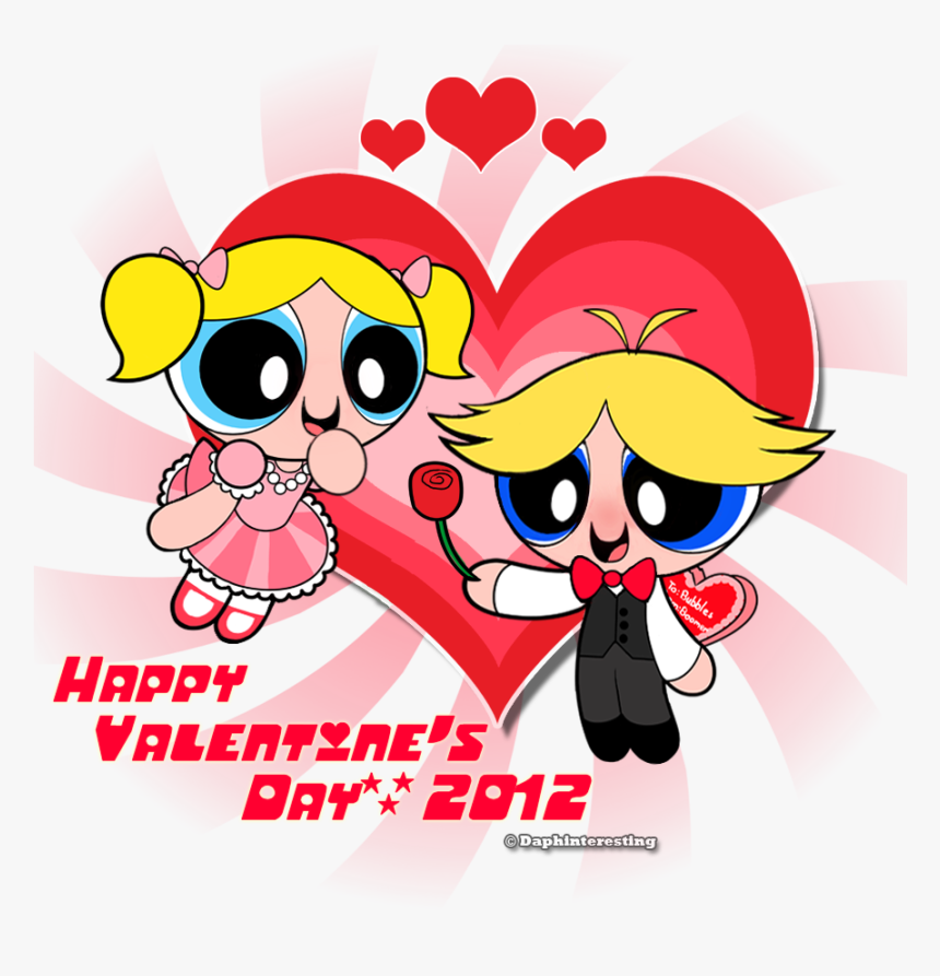 Happy Valentines Day Powerpuff Girls - Bubbles Powerpuff And Boomer, HD Png Download