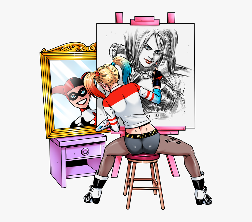 Psycho Harley Quinn Art, HD Png Download