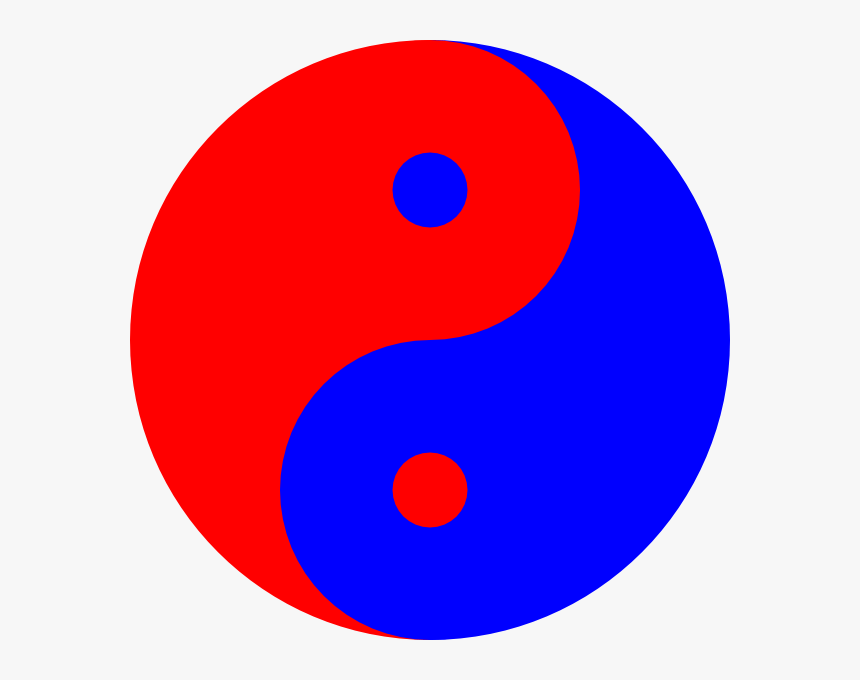 Beautifully, You Have The Red Paint Around The Joker, - Yin Yang Red And Blue, HD Png Download