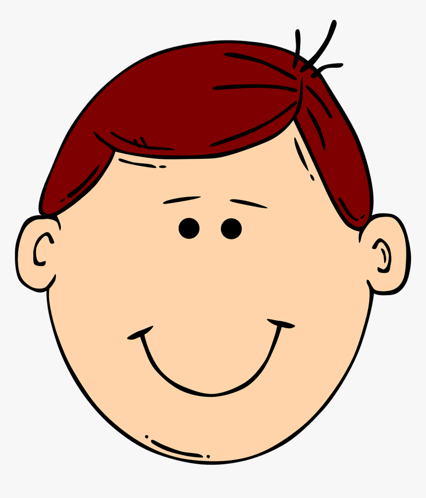 Boy Face Head Smile Young Png Image - Black And White Clipart Face, Transparent Png