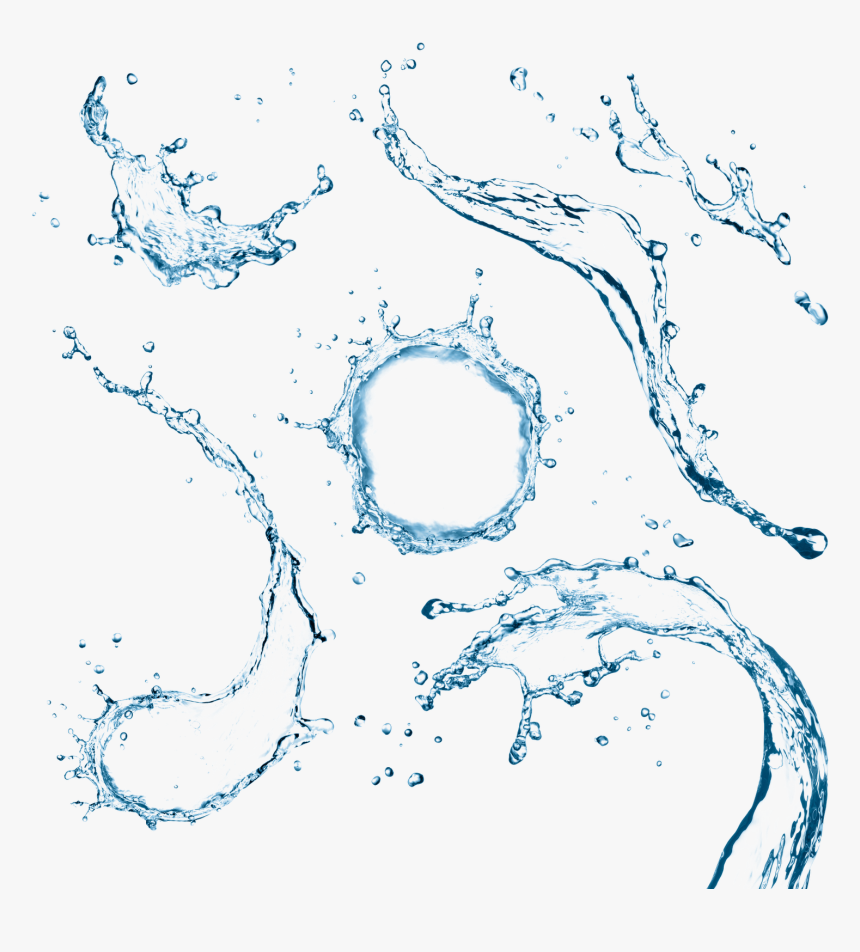 Blue Water Circle With Water Drops Png Image, Transparent Png