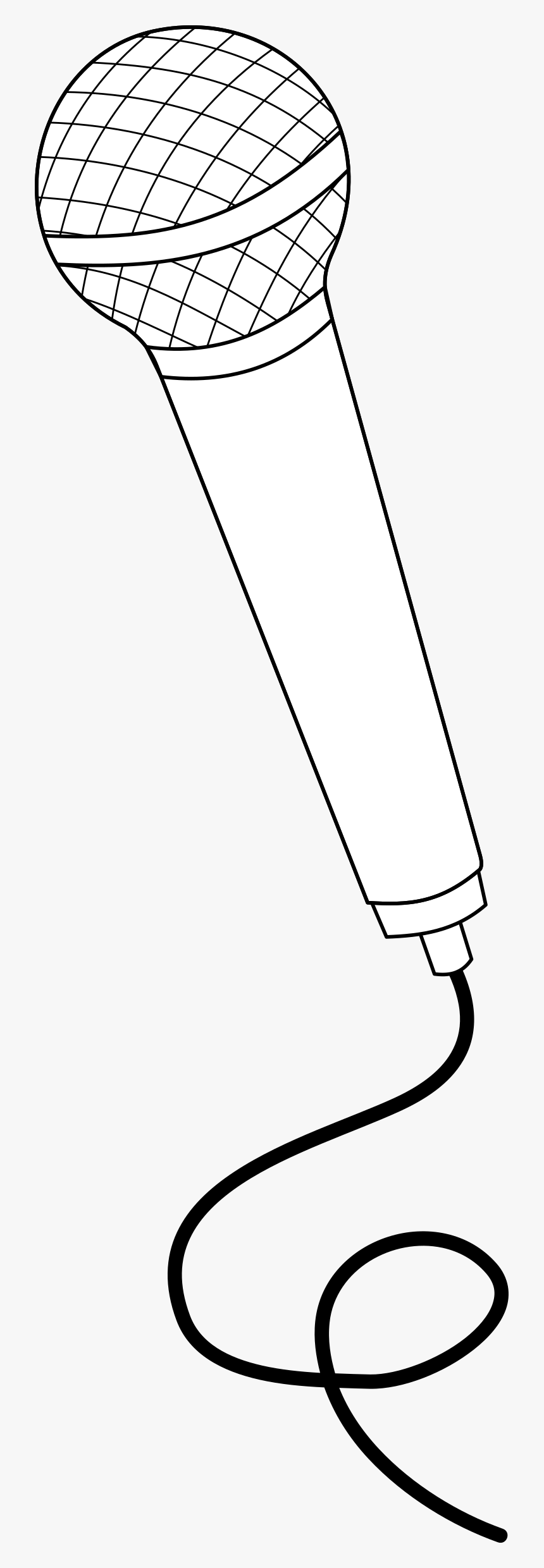 Microphone Clipart Outline - Microphone Clipart Black And White, HD Png