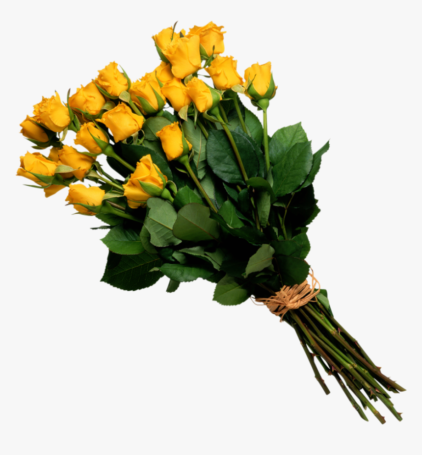 Flower Bouquet Rose Cut Flowers - Yellow Rose Bouquet Png, Transparent Png