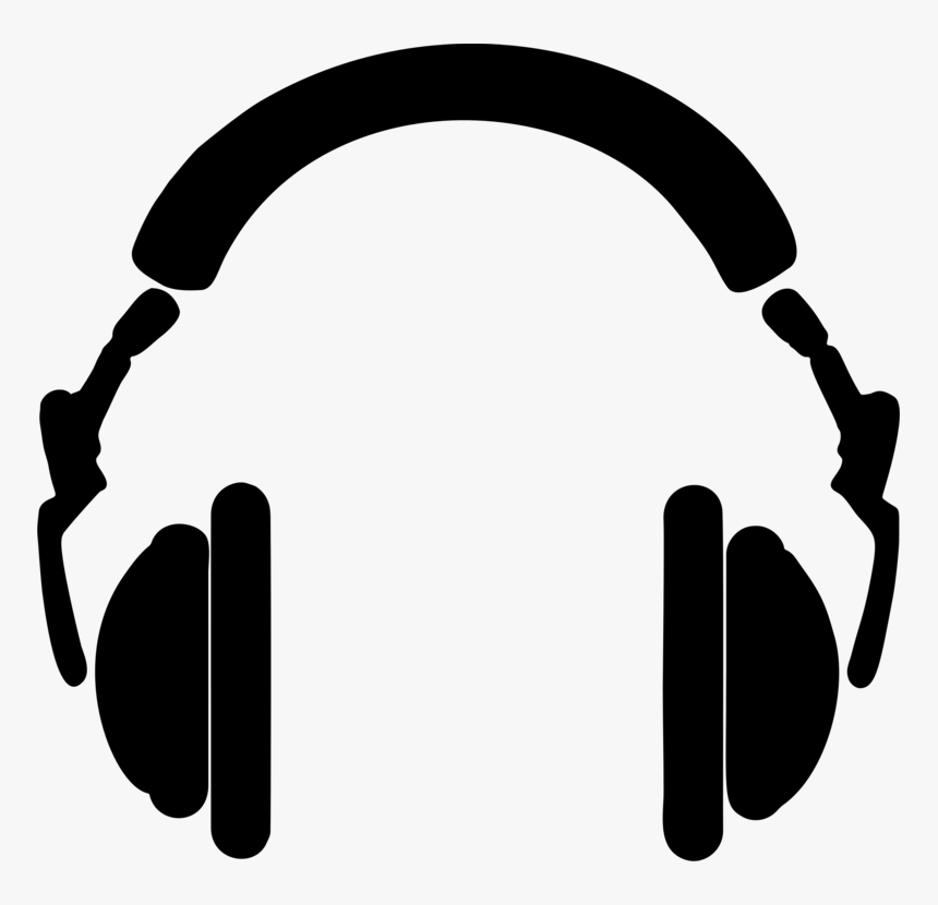 Headset,monochrome Photography,headphones - Clip Art Headphones, HD Png Download