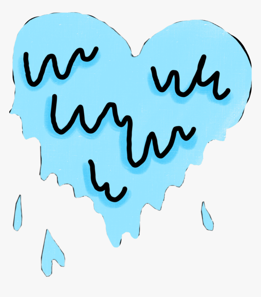 Heart Bynisha Blue Water Splash Art Decoration Girly - Sticker Love, HD Png Download