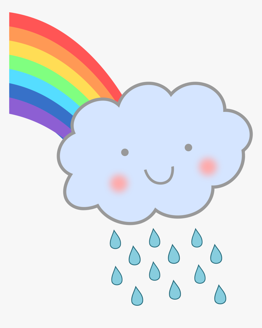 Transparent Rain Puddle Png - Rain Cloud With Rainbow, Png Download