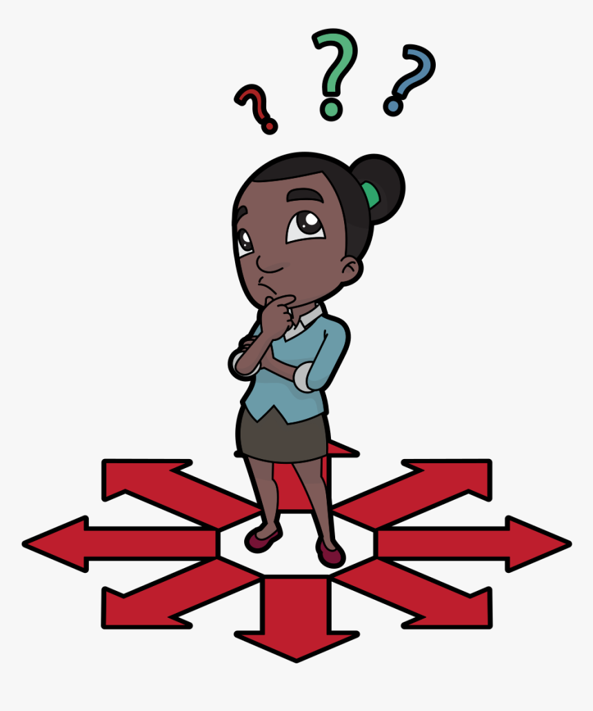 Thinking Black Woman Cartoon, HD Png Download