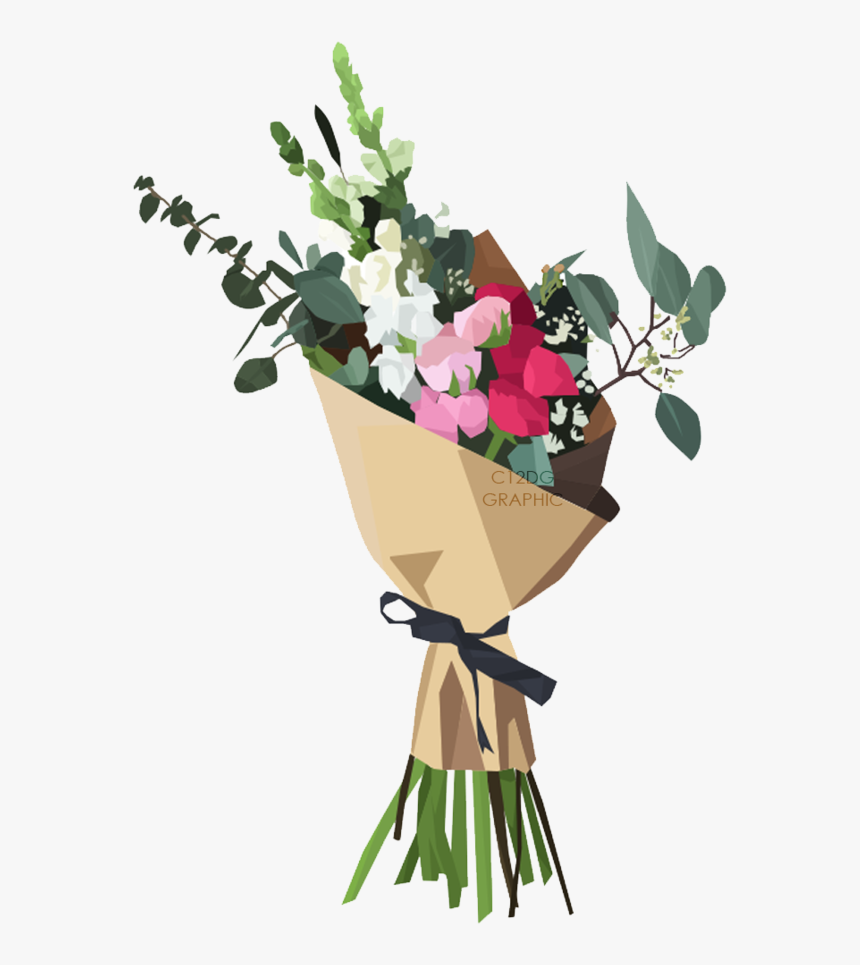 Bouquet Vector Artistic Flower - Bunch Of Flowers Vector, HD Png Download
