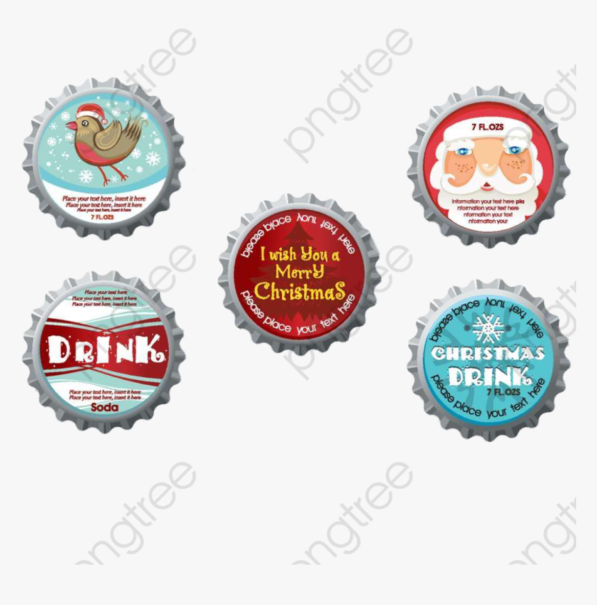 Five Kinds Of Beer Bottle Caps, Beer, Sealed Wine Bottle, - Bottle Cap Vector, HD Png Download