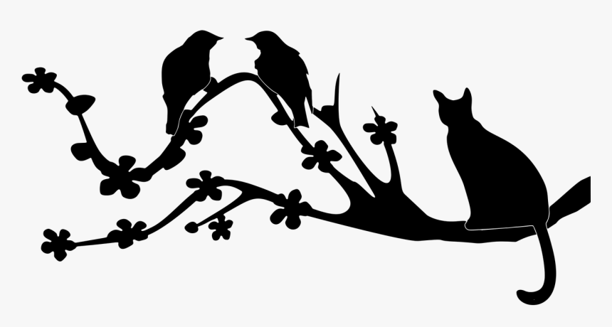 Tree Branch Silhouette Png -branch,silhouette,free - Silhouette Bird On Branch Png, Transparent Png