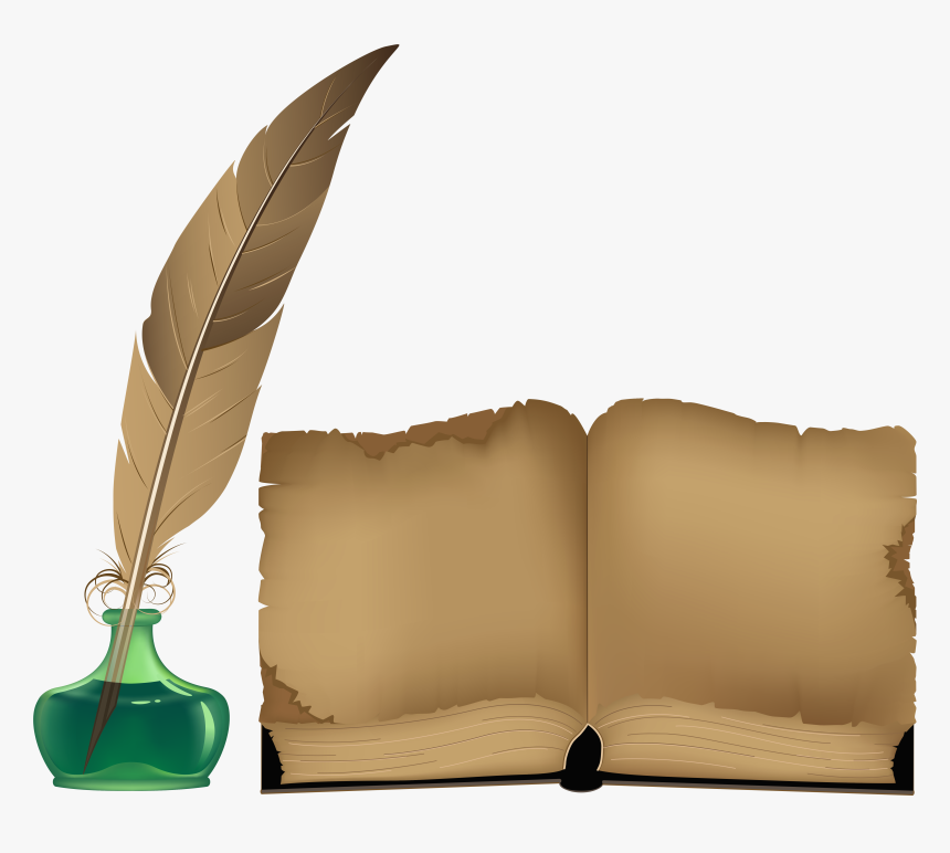 Ancient Book And Inkwell Png Clipart - Old Book Png, Transparent Png
