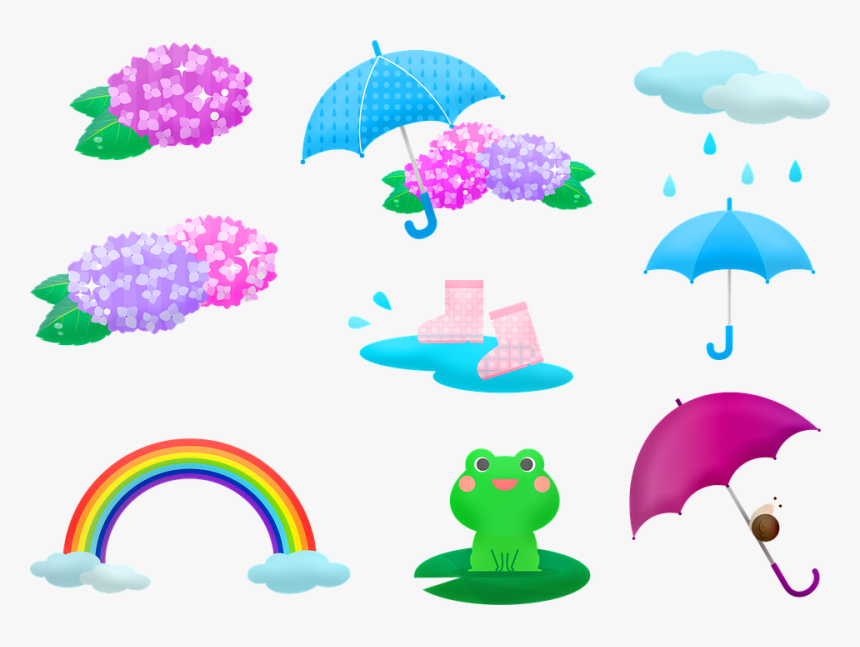 Kawaii Frog, Rainy Season, Japanese, Seasonal, Asian, HD Png Download