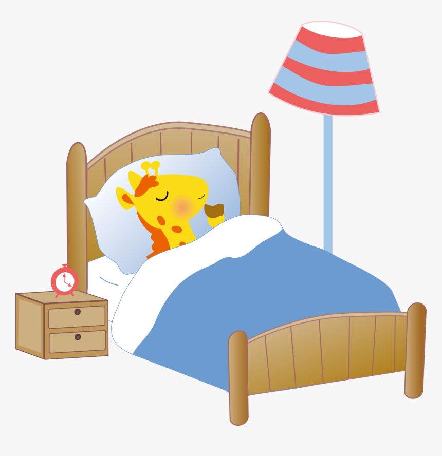 Giraffe Sleeping In Bed, HD Png Download
