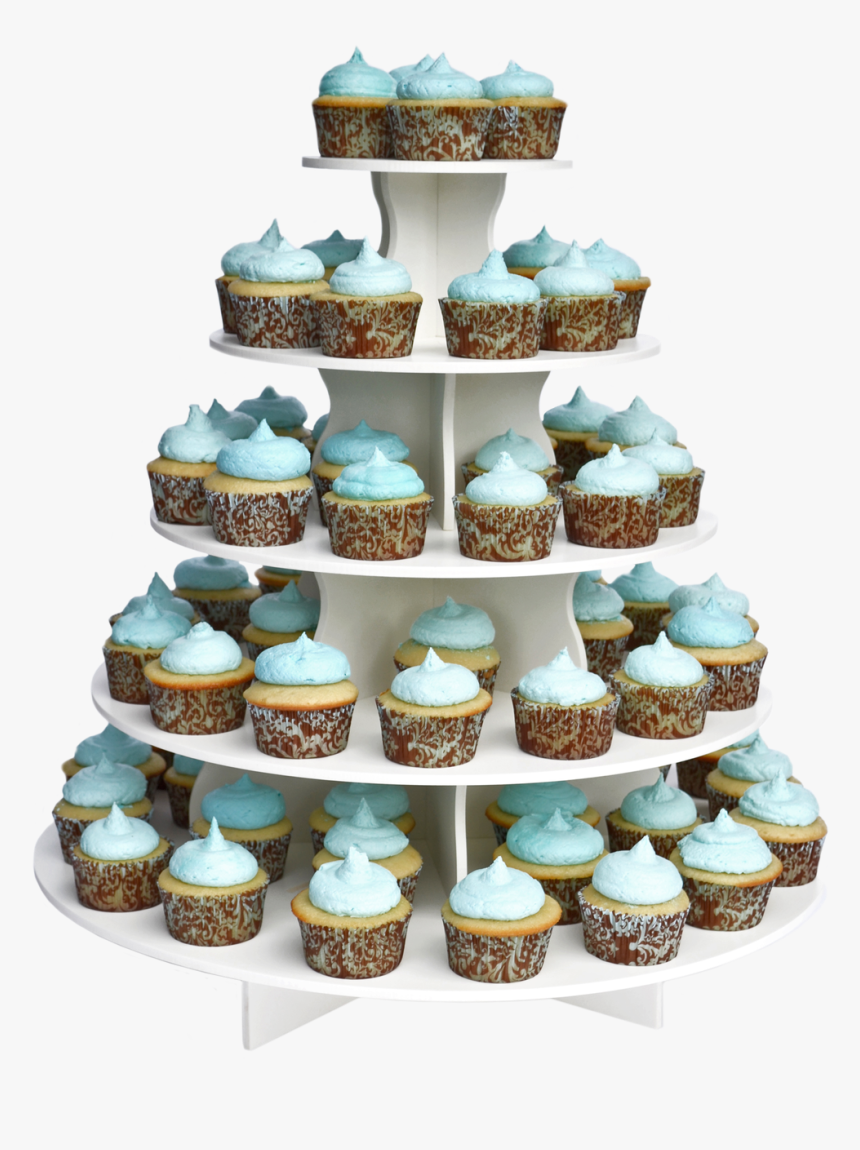 5 Tier White Plastic Cupcake Tower Rental - Cupcake Tower, HD Png Download