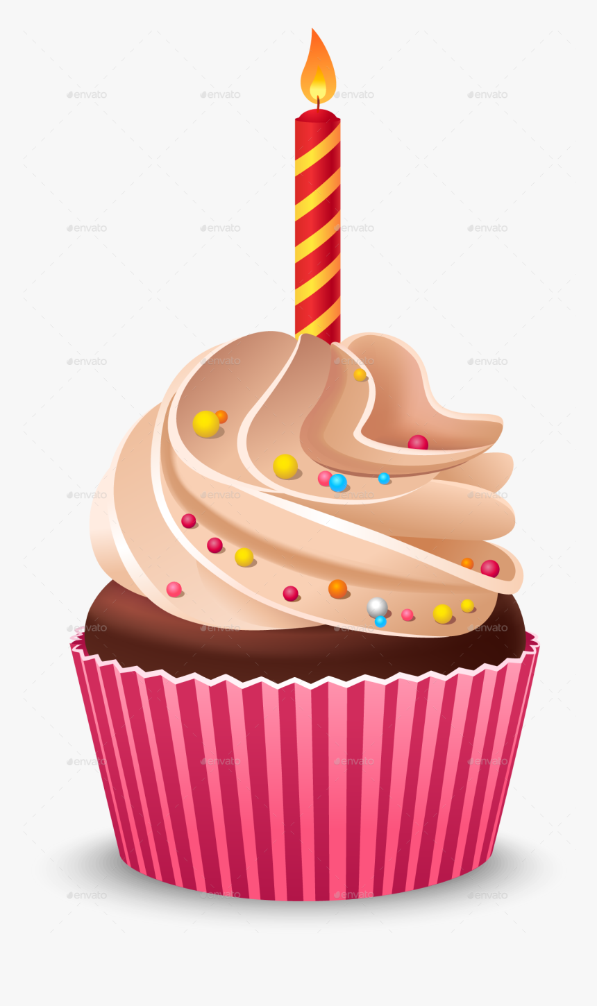 Clip Art Birthday Burning By Mia - Muffin Cake Cupcake Birthday, HD Png Download