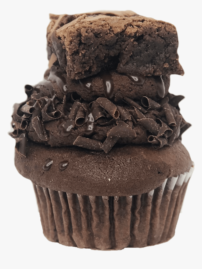 Triple Chocolate Brownie Cupcake - Cupcake, HD Png Download