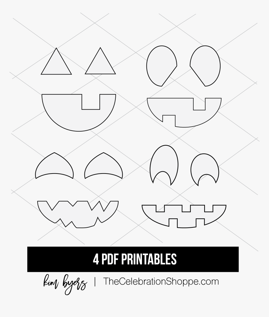 Pumpkin Carving Template Bundle Kim Byers - Line Art, HD Png Download