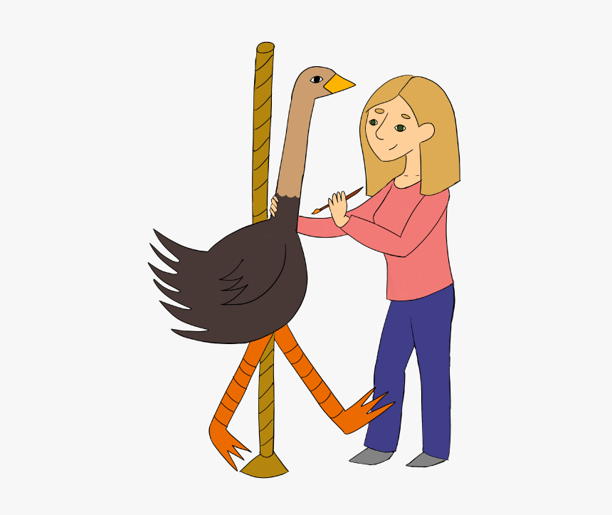 Ostrich - Cartoon, HD Png Download
