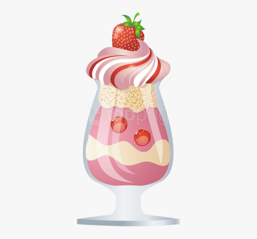 Thumb Image - Strawberry Sundae Free Illustration, HD Png Download