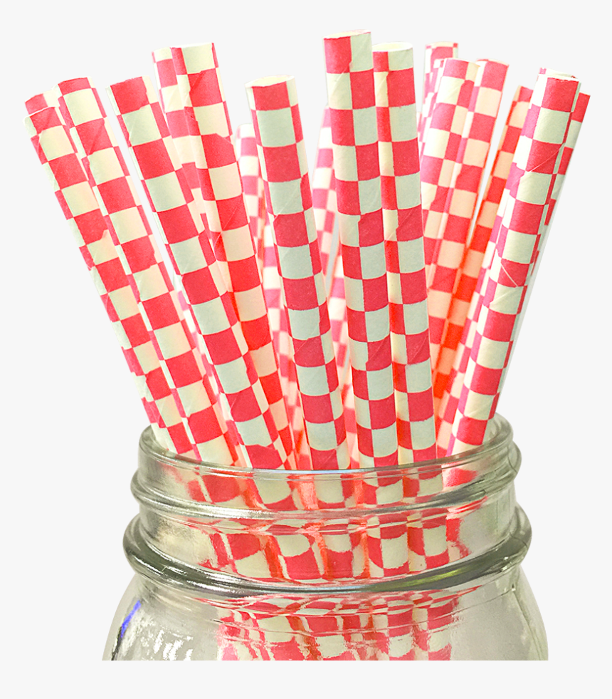 Checkered Blue Paper Straw, HD Png Download