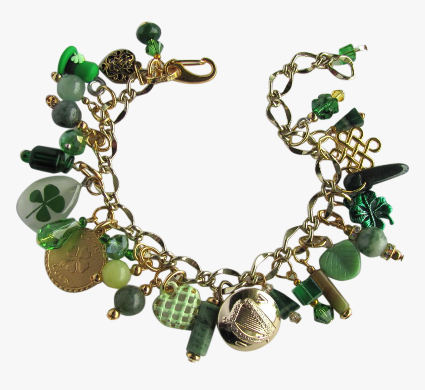 Charm Bracelet With Good Luck Charms Leprechaun S Hat - Necklace, HD Png Download