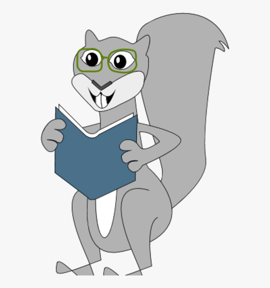 Squirrel Reading A Book - Squirrel Clip Art, HD Png Download