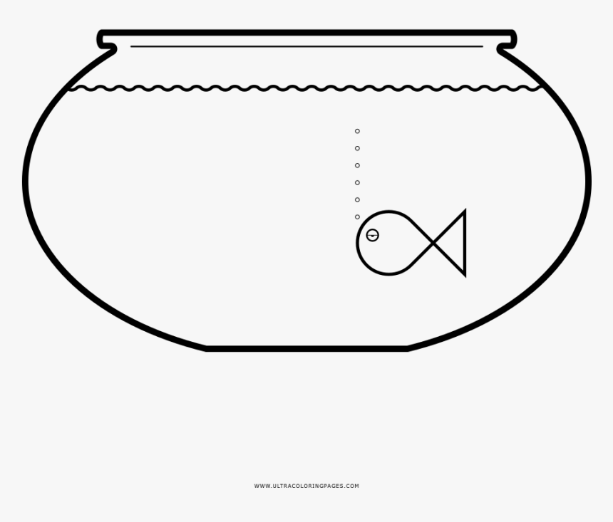 Fishbowl Coloring Page - Circle, HD Png Download