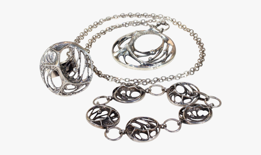 Vintage Sten & Karl Laine Spider Web Bracelet Necklace - Chain, HD Png Download