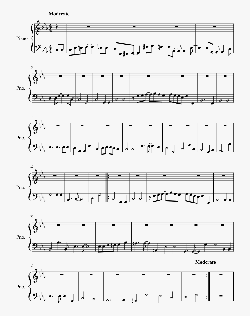 Lagrimas Negras Piano Pdf, HD Png Download