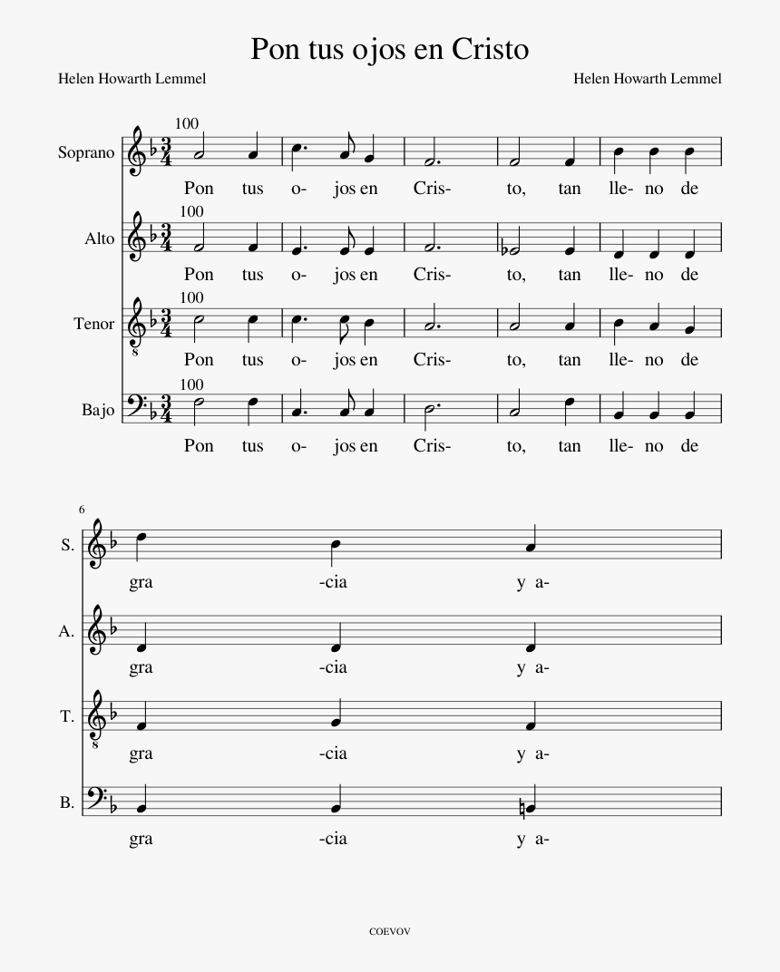 Pon Tus Ojos En Cristo Partitura, HD Png Download