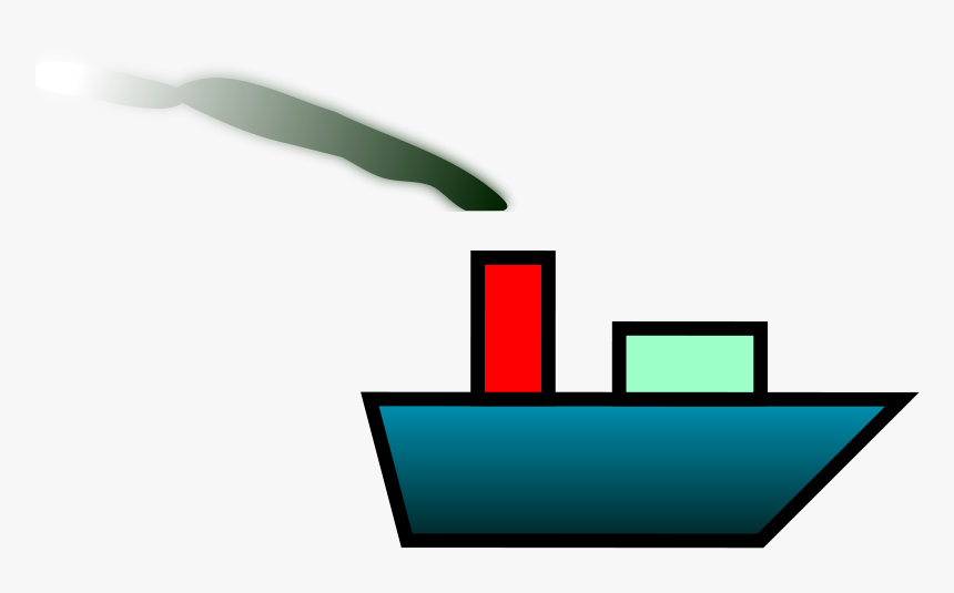 Free Ship With Smoke - Cargo Ship Clip Art, HD Png Download