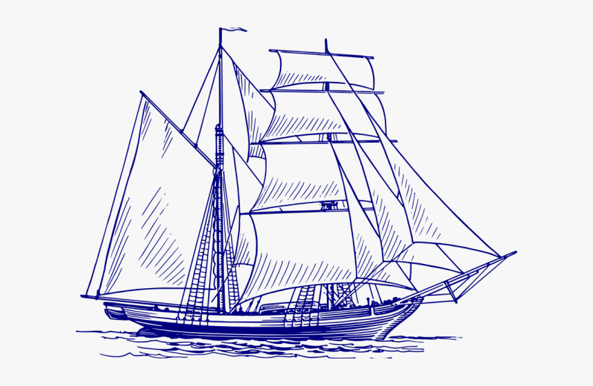 Transparent Cruise Ship Clipart - Drawing Of Old Ship, HD Png Download