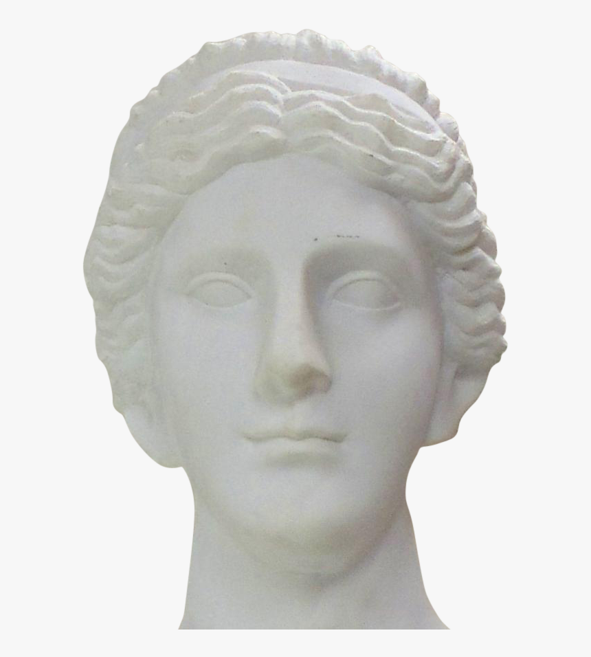 Hand Carved Carrara Marble Bust Of A Greek Style Woman - Greece Sculpture Head Transparent, HD Png Download