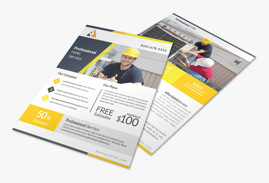 Hvac Free Estimates Flyer Template Preview - Flyer, HD Png Download